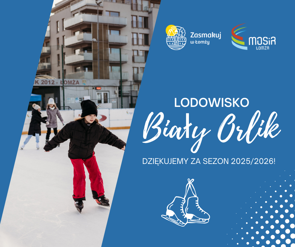 na zdjęciu dzieci na łyżach na lodowisku biały orlik, w tle budynek mieszkalny